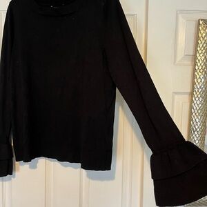 Cable & Gauge Black Women's Blouse with Flared Cuffs